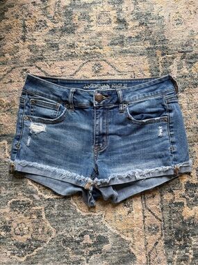 American Eagle Outfitters Blue Distressed Denim Cutoff Shorts
